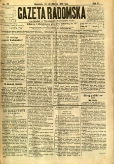 Gazeta Radomska, 1889, R. 6, nr 27