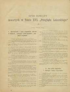 Przegląd Lekarski, 1877, R. 16, Spis rzeczy