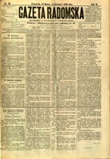 Gazeta Radomska, 1889, R. 6, nr 28