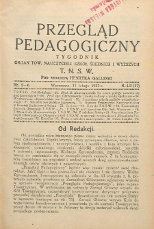 Przegląd Pedagogiczny, 1933, R. 52, nr 5/6