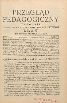 Przegląd Pedagogiczny, 1933, R. 52, nr 21/22