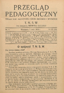 Przegląd Pedagogiczny, 1934, R. 53, nr 9