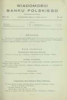 Wiadomości Banku Polskiego, 1934, R. 11, nr 14