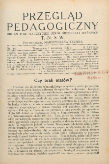 Przegląd Pedagogiczny, 1937, R. 56, nr 14