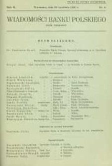 Wiadomości Banku Polskiego : Dział urzędowy, 1936, R. 2, nr 4