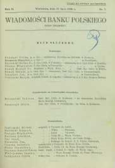 Wiadomości Banku Polskiego : Dział urzędowy, 1936, R. 2, nr 7