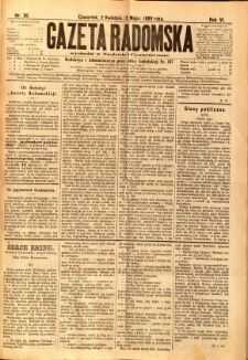 Gazeta Radomska, 1889, R. 6, nr 36