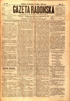 Gazeta Radomska, 1889, R. 6, nr 39