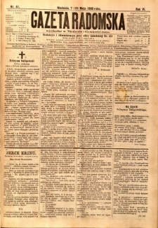 Gazeta Radomska, 1889, R. 6, nr 41