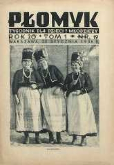 Płomyk : tygodnik dla dzieci i młodzieży, 1936, R. 20, T. 1, nr 19
