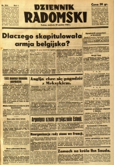 Dziennik Radomski, 1940, R. 1, nr 254
