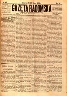 Gazeta Radomska, 1889, R. 6, nr 60