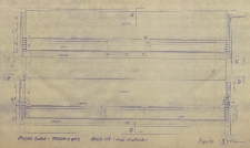 Projekt ławek : rzut konstrukcji podstawy; widok z góry : (rysunek techniczny)