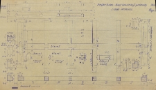 Projekt ławek : rzut konstrukcji podstawy; (część środkowa) : (rysunek techniczny)