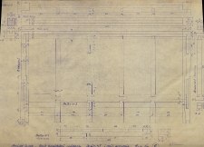 Projekt ławek : rzut konstrukcji podstawy; (część przednia) : (rysunek techniczny)