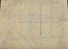 Projekt ławek : rzut konstrukcji podstawy; (część tylna) : (rysunek techniczny)