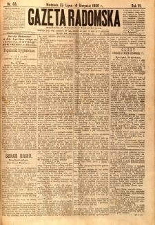 Gazeta Radomska, 1889, R. 6, nr 63