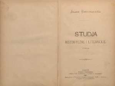 Studja historyczne i literackie T. 3