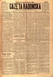 Gazeta Radomska, 1889, R. 6, nr 64