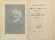 The Editor's Introduction : Reader's quide : Index to the first lines of poems, songs and choruses, hymns and psalms. General index, Chronological index ; with a frontispiece