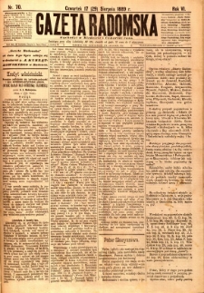 Gazeta Radomska, 1889, R. 6, nr 70