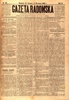 Gazeta Radomska, 1889, R. 6, nr 73
