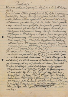 Protokół zdawczo-odbiorczy parafii Przytyk z dnia 16 lipca 1945 r.
