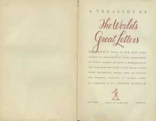 A treasury of the world's great letters : from ancient days to our own time
