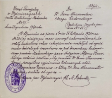 Do Pana Konserwatora Okręgu Radomskiego [Inc.:] W odpowiedzi na pismo z dnia 26 listopada 1920 r. […]