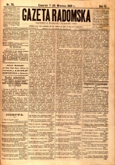 Gazeta Radomska, 1889, R. 6, nr 76