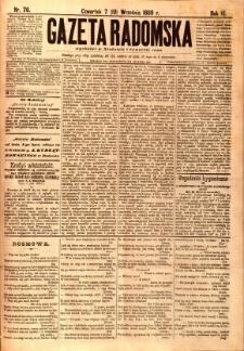 Gazeta Radomska, 1889, R. 6, nr 76