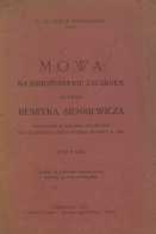 Mowa na nabożeństwie żałobnem za duszę Henryka Sienkiewicza : wygłoszona w Katedrze Przemyskiej dnia 22 listopada (dzień pogrzebu w Vevey) r. 1916