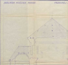 Jedlińsk. Kościuł [!] paraf. Przekrój przez kaplice i prezbiterium