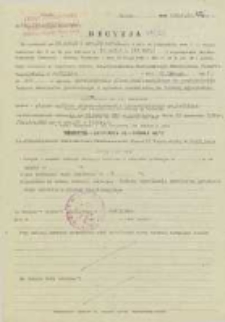 Decyzja 37/85 [Pozwolenie na budowę ogrodzenia cmentarza]