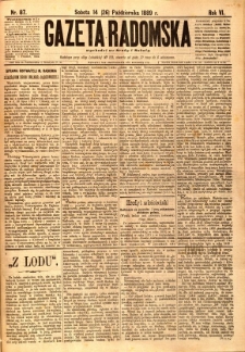 Gazeta Radomska, 1889, R. 6, nr 87