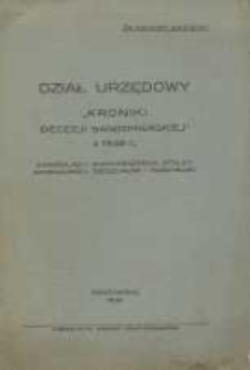 Dział Urzędowy „Kroniki Diecezji Sandomierskiej z 1938 r.”