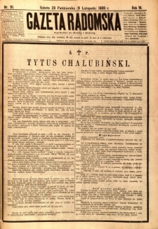 Gazeta Radomska, 1889, R. 6, nr 91