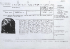 [Karta ewidencyjna zabytku ruchomego]. Zwiastowanie