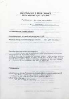 Sprawozdanie o stanie parafii przed wizytacją ks. biskupa