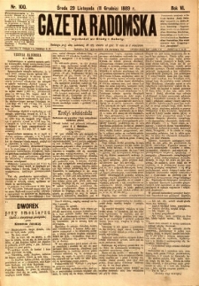 Gazeta Radomska, 1889, R. 6, nr 100