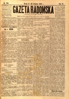 Gazeta Radomska, 1889, R. 6, nr 102