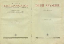 Wielka historja powszechna : wydawnictwo zbiorowe ilustrowane T. 3, Dzieje rzymskie