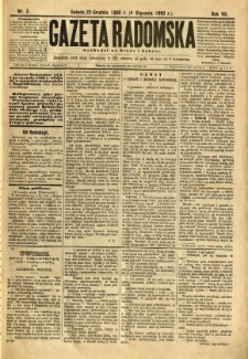 Gazeta Radomska, 1890, R. 7, nr 2