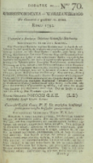 Korrespondent Warszawski, 1792, nr 70, dod