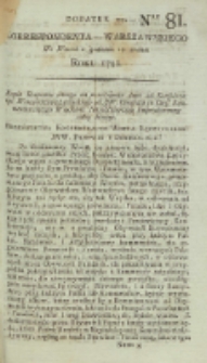 Korrespondent Warszawski, 1792, nr 81, dod