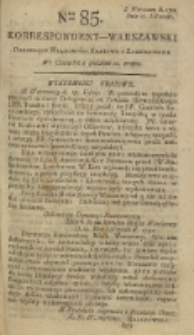 Korrespondent Warszawski, 1792, nr 85