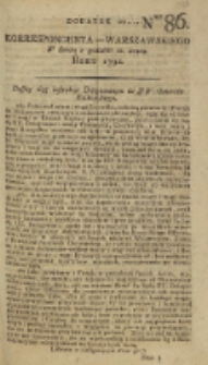 Korrespondent Warszawski, 1792, nr 86, dod