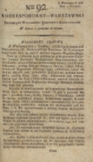 Korrespondent Warszawski, 1792, nr 92