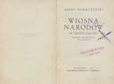 Wiosna narodów (W cichym zakątku) : komedia historyczna w 4 aktach