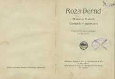 R&oacute;ża Bernd : dramat w V aktach